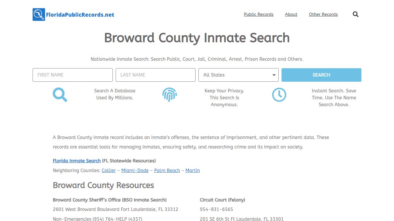 Broward County Inmate Search - BSO FL Current & Past Jail Records